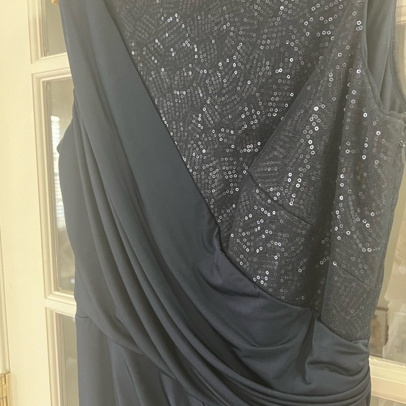 Tadahi Shoji Blue Rushed Side Sequin Dress - Size XL - Picture 4 of 9